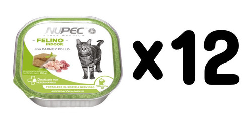 Alimento Húmedo Nupec Indoor Gato Pack 12 pzas