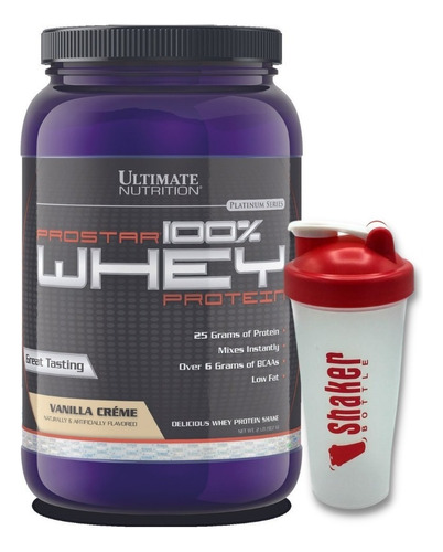 Whey Protein Prostar Ultimate Nutrition 2lbs + Shaker Sabor Vainilla