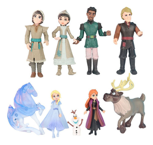 9pcs Frozen Princess Elsa Olaf Anna Figura Modelo Juguete
