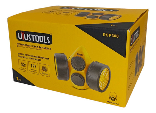 Imagen 6 de 8 de Tapabocas Respirador Doble Filtro Protección Industrial