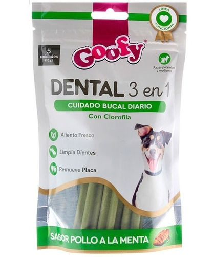 Snack Goofy Dental 3 En 1 Cuidado Dental Perros