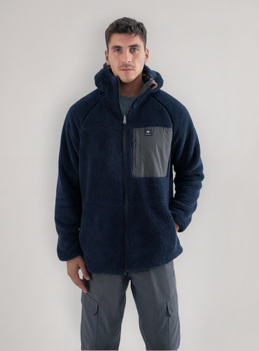 Polerón Chiporro Hombre Shaggy Grizzly Reversible Navy