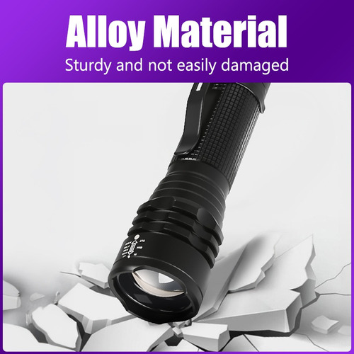 Linterna Led Uv De 395 Nm Con Minilinterna Con Zoom Y Clip P
