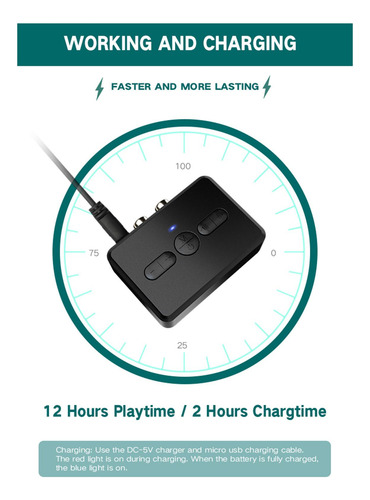 Transmisor Y Receptor Bluetooth 5.0 Adaptador De Audio