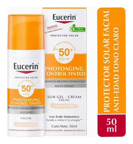 Protector Solar Eucerin Antiedad Control Claro Fps50+ 50ml