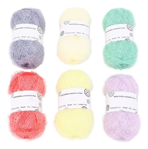6 Rollos De Purpurina Brillante En Colores Pastel Scrubby Ya