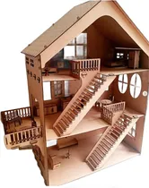 Comprar Casa De Muñecas Polly Con Muebles En Madera 60cm De Alto