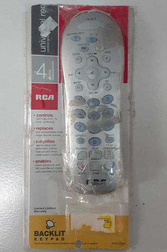 Control Rca Remoto Universal Retroiluminado 4 Dispositivos (Usado)