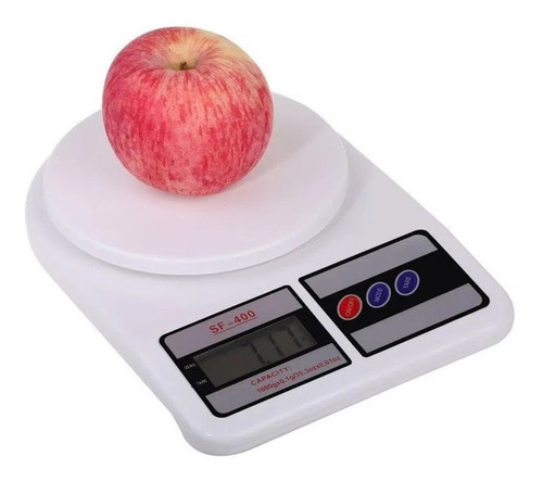 Balanza Pesa Gramera De Cocina Digital Hasta 10kg Blanca