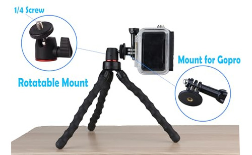 Trípode De Cámara Flexible Compatible Con Gopro Hero 13, 12,