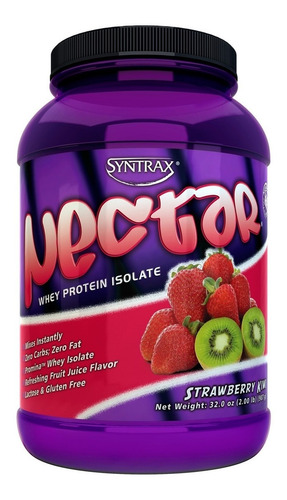 Suplemento en polvo Syntrax  Nectar proteína sabor strawberry/kiwi en pote de 907g