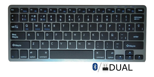 Teclado Dual Ñ Bluetooth Español Recargable Inalámbrico
