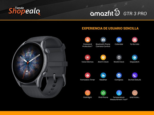 Imagen 3 de 7 de Smartwatch Reloj Amazfit Gtr 3 Pro Gps Black 1,45 Cuotas