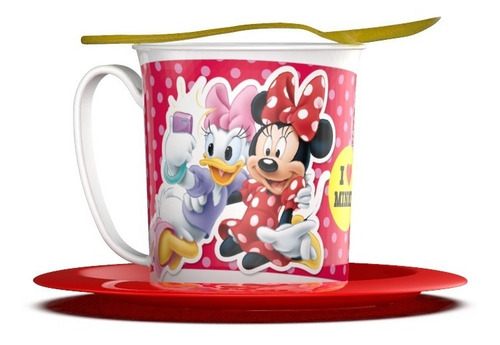 Set Taza Con Plato + Cuchara De Regalo Minnie