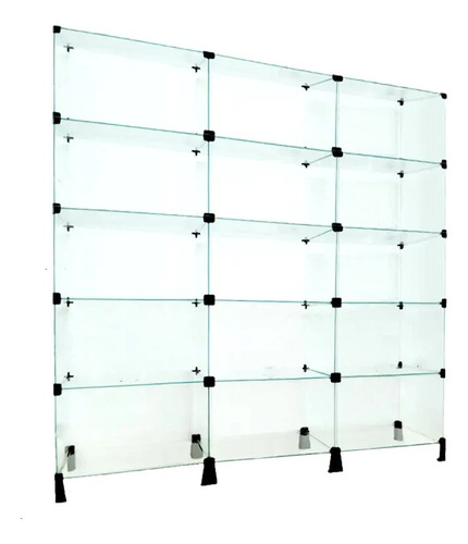 Prateleira Estante De Vidro Modulado 1,50 X 1,60 X 0,30 Cor Transparente