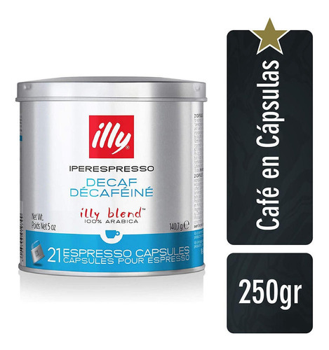 21 Cápsulas Café Illy Iperespresso Home Descafeinado