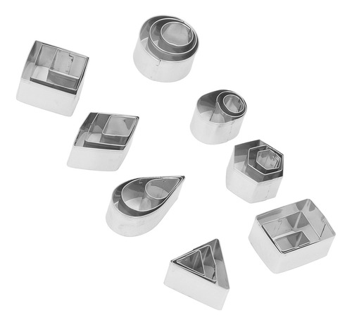 Juego De 24 Cortadores Geométricos De Acero Inoxidable