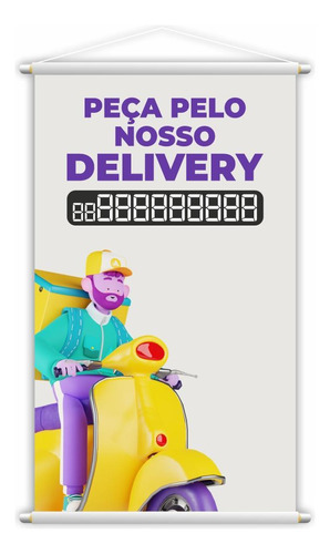 Banner Peça Pelo Nosso Delivery Tele Entregas 60x40cm