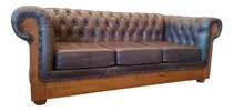 Comprar Sillon Chesterfield Constructor 3 Cuerpos Cuero Vacuno Gris.