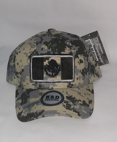 Gorra México, Camuflaje Verde, Visera Cura, Broche Clip.