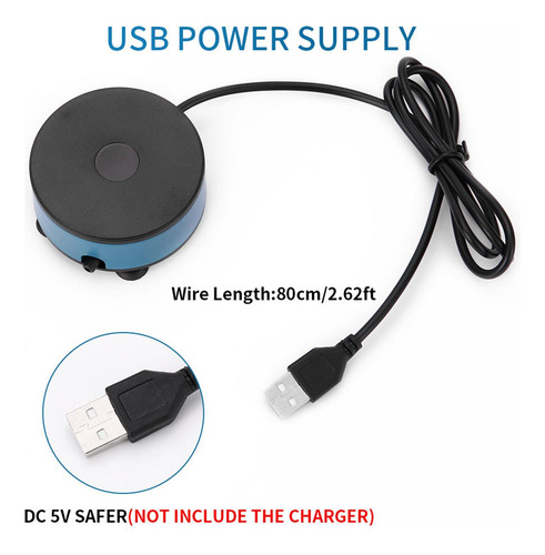 Mini Aquário Com Carregamento Usb 5v Compressor De Ar Ultra