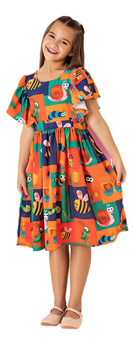 Vestido Infantil Feminino Moda Festa Blogueirinha Colorido