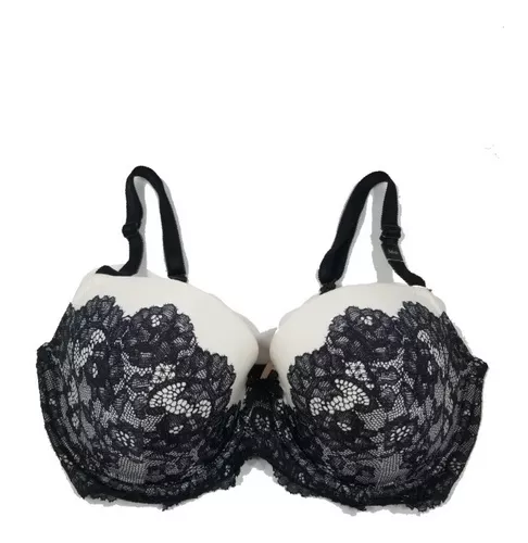 Brasier Victoria's Secret Blanco Con Encaje Negro