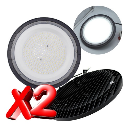 Paquete 2 Lamparas Led Industrial T/ Campana Ufo 150w Hd