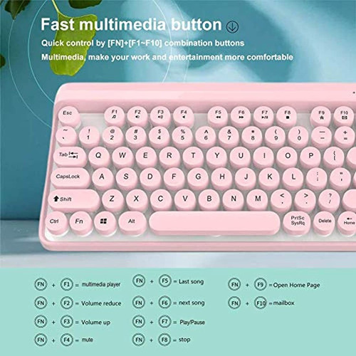 Teclado Inalámbrico Ratón Combo 2.4g (rosa).