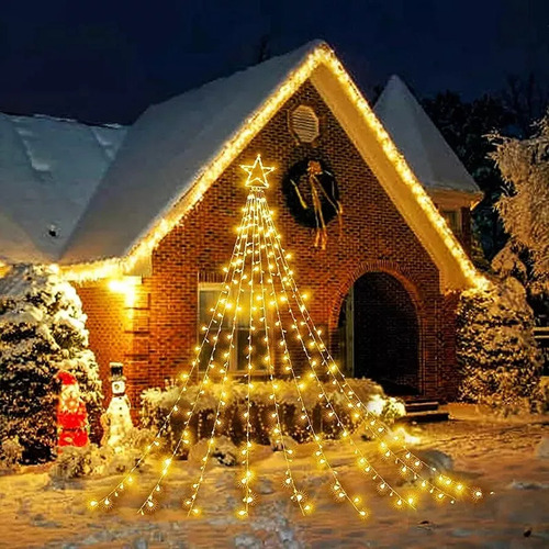 S Decoración Navideña Solar Con 350 Luces Led En Forma De