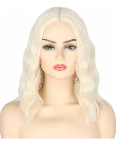 Women Or Girls Wig Platinum Blonde Bob Wigs Shoulder Length