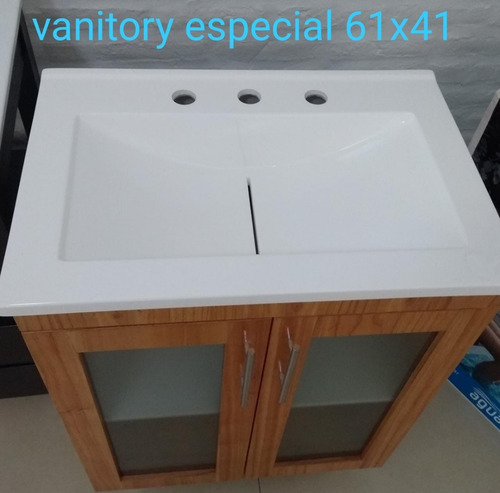 Vanitory 62cm De Ancho Color Miel Con 2 Puertas