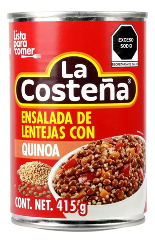 4 Pack Ensalada Lentejas Con Quinoa La Costeña 415