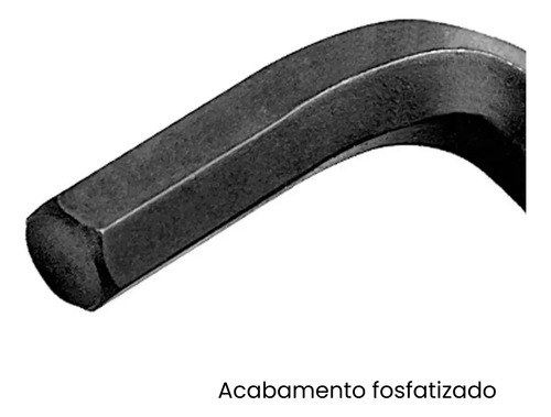 Kit 10x Chave Hexagonal Allen 2,5 Mm 55x19 Cor Preto