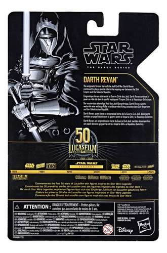 Gk Darth Revan Star Wars Black Series Archive Ed 50 Aniv (Usado)