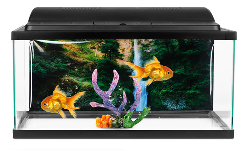 Póster De Fondo De Acuario Adhesivo De Pvc Con Cascada Selvá