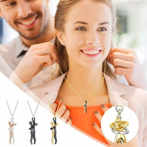 Collar Con Colgante, Collar Moderno Con Forma De Abrazo, Col