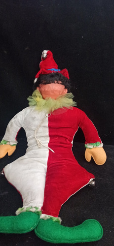 Antiguo Payaso, Muñeco De Trapo Con Cabeza De Goma 50cm Alto (Usado)