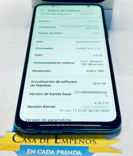 Celular Huawei Y9s Stk-lx3 Azul 6+128gb. Desbloqueado Con Caja Cargador Y Cable Originales. (Usado)
