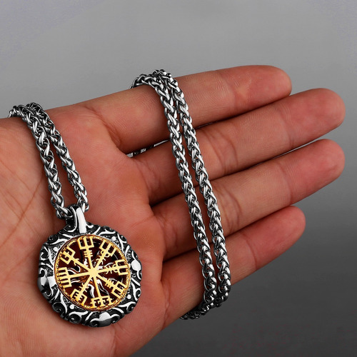 Imagem 4 de 5 de Colar Masculino Com Pingente Runa Viking
