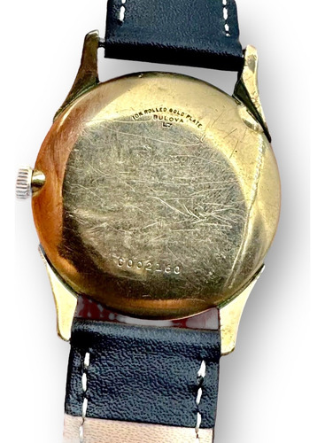 Hermoso Reloj Bulova Clásico Año 1957 Baño Oro 10k Funciona Negro Oro Blanco (Usado)