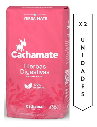 Yerba Con Hierbas Digestivas Boldo Cachamate 500 Grs X 2u.