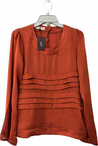 Blusa No Elástica Marca Mor Talla  S Terracota Anaranjado