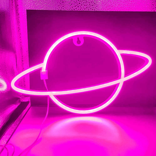 Planet Neon Signs Led Wall Light Sign Saturn Usb Art Party