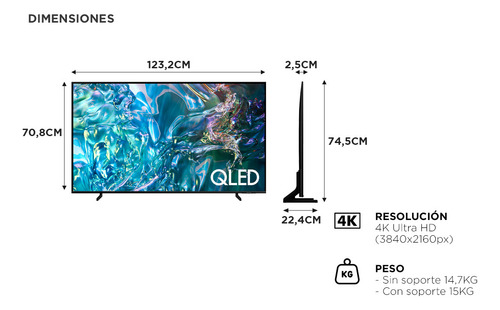 Smart Tv Samsung 55 Pulgadas Qled 4k Tizen Os Diseño Airslim