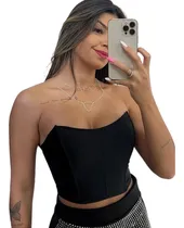 Comprar Cropped Top Corselet Corset Feminino Bojo Tomara Que Caia