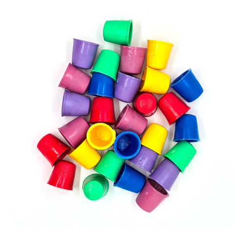 20 Piezas De Dedal Plástico Colores Surtidos 