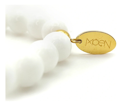 Pulsera Moen Chakras Luz / Jade Blanco 9 Piedras Naturales