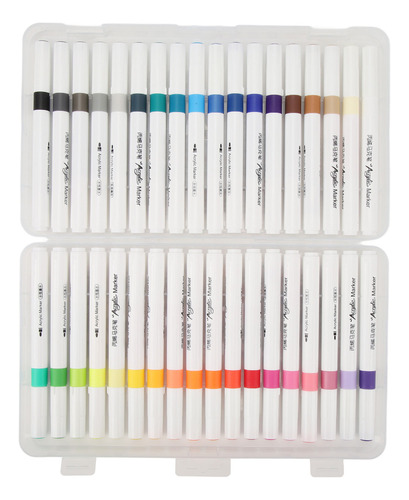 Bolígrafos De Acuarela De 36 Colores Con Doble Pincel Para E