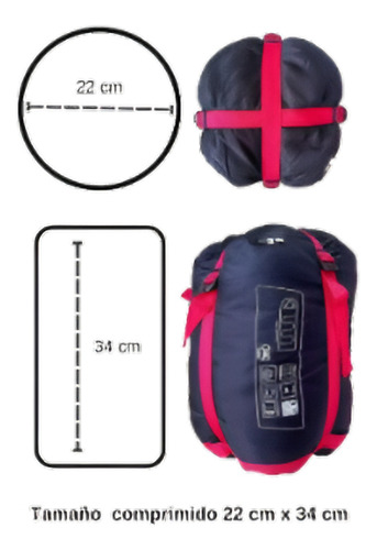 Saco De Dormir Extremo Para -15°+10° Camping Trekking 1700g